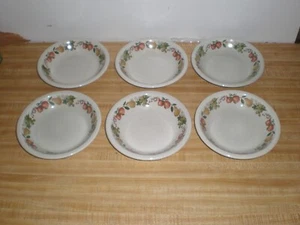 Set of 6 Wedgwood Quince 7 1/4" Rim Bowls Oven Table Fruit Band Speckle England - Picture 1 of 5