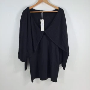 NEW Asilio womens All that fame dress size 10 black knit long sleeve mini 031482 - Picture 1 of 11