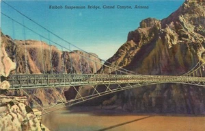 Kaibab Suspension Bridge Grand Canyon Arizona AZ Colorado River Postcard - Picture 1 of 2