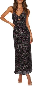 NEW! Women's Twist Front Backless Maxi Dress Sexy Cutout V-Neck Vacation Dress - Picture 1 of 7