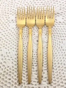 Unknown Manufacturer PETAL Gold Gailstyn 18-8 Stainless 4-Dinner Forks - Picture 1 of 6