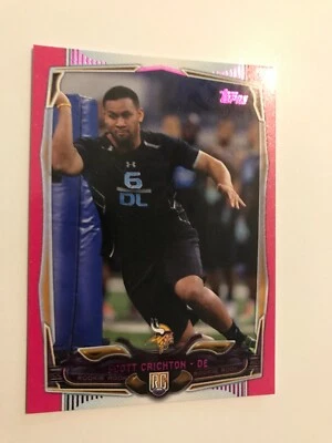 2014 Topps BCA Pink /499 Scott Crichton #404 Rookie RC; numbered Vikings SP - Image 1 of 4