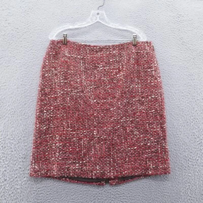 Falda Lápiz Recta Talbots Mujer Lana Tweed 14 Pequeña Naranja Marrón Carrera Foto 1 de 4