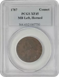 1787 Connecticut MB linksgehörnt XF45 PCGS 949151-4 - Bild 1 von 4