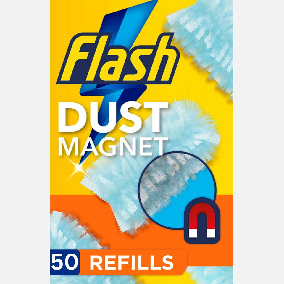 Flash Dust Magnet Duster Starter Kit 1 Handle & 4 Refills Removes Allergens
