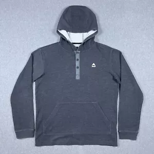 Burton Hoodie Mens Large Dryride Dexter Henley Sweatshirt Soft Grey Tencel Blend - Picture 1 of 11