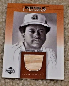 GARY MATTHEWS 2001 UPPER DECK GAME USED BAT INSERT CARD - Picture 1 of 1