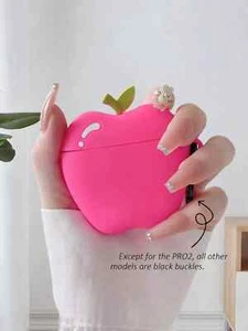 Linda funda de silicona para auriculares Kawaii 3D rojo rosa protección para AirPods 1 2 Pro - Imagen 1 de 6
