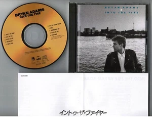 BRYAN ADAMS Into The Fire JAPAN 24k GOLD CD D33Y3410 w/ PS + Insert 1989 issue - Picture 1 of 5