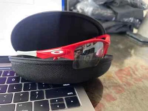 Oakley Quarter Jacket OO9200-08 Youth Sunglasses Red & White with Case - Picture 1 of 9