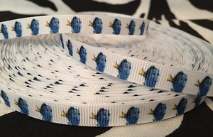 1 Yard 3/8" Dory Fish Inspired Grosgrain Ribbon - Picture 1 of 1