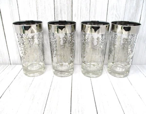 1960's Kimiko Silvercrest Knight Coat Of Arms Tumbler Highball Glasses Set 4 - Picture 1 of 7