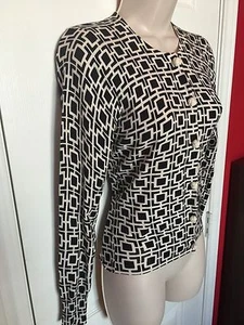 Banana Republic womens Size XS button cardigan purple geometric pattern sweater - Picture 1 of 4