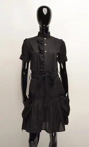Marc Jacobs Y2K Black Grunge Whimsigoth Belted Mini Dress Size 4 - Picture 1 of 11