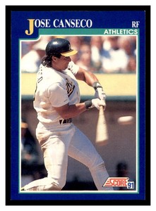 1991 Score #1 Jose Canseco Oakland Athletics ~A8T