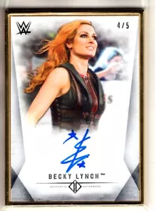2019 Topps WWE Transcendent Auto BECKY LYNCH Gold Framed 4/5 AUTOGRAPH Black SP - Picture 1 of 1