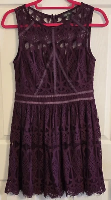 Lily Rose Girl's Purple Sleeveless Lace Dress Size Medium Boho Whimsical Plumb - Image 1 of 4