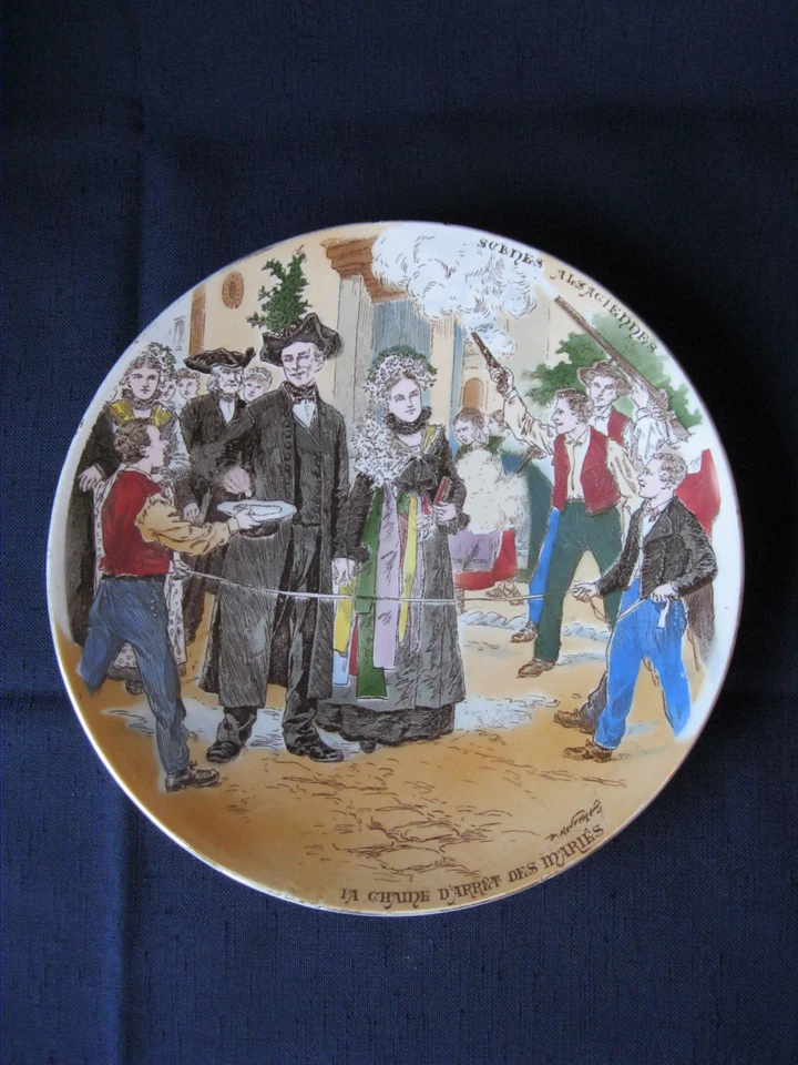 ASSIETTE LUNEVILLE KG ILLUSTRATION DE P.A. KAUFFMANN SCENES ALSACIENNES  ALSACE - Photo 1/1