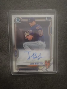 2021 BOWMAN CHROME DRAFT 1ST JOSE BUTTO AUTOGRAPH CARD METS GIANTS  - Picture 1 of 2
