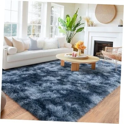 Alfombras de área 8x10 para sala de estar, alfombra grande ultra esponjosa peluda para dormitorio,  Foto 1 de 4