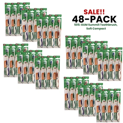 SALE! 48-PACK! Sunstar GUM 505 Summit Toothbrush Soft Bristles, Compact Head - Image 1 of 3