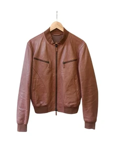 Giorgio Armani Brown Lambskin Leather Bomber Jacket 2014 Year High End Luxury 48 - Picture 1 of 16