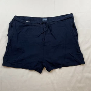 Caribbean Joe Women's Blue Rayon Front Pockets Elastic Tie Waist Shorts Size XXL - Picture 1 of 7