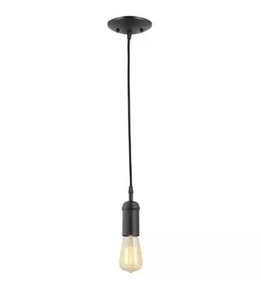 Globe Electric 1-Light Vintage Edison Matte Black Mini Pendant 64906 (W) - Picture 1 of 9