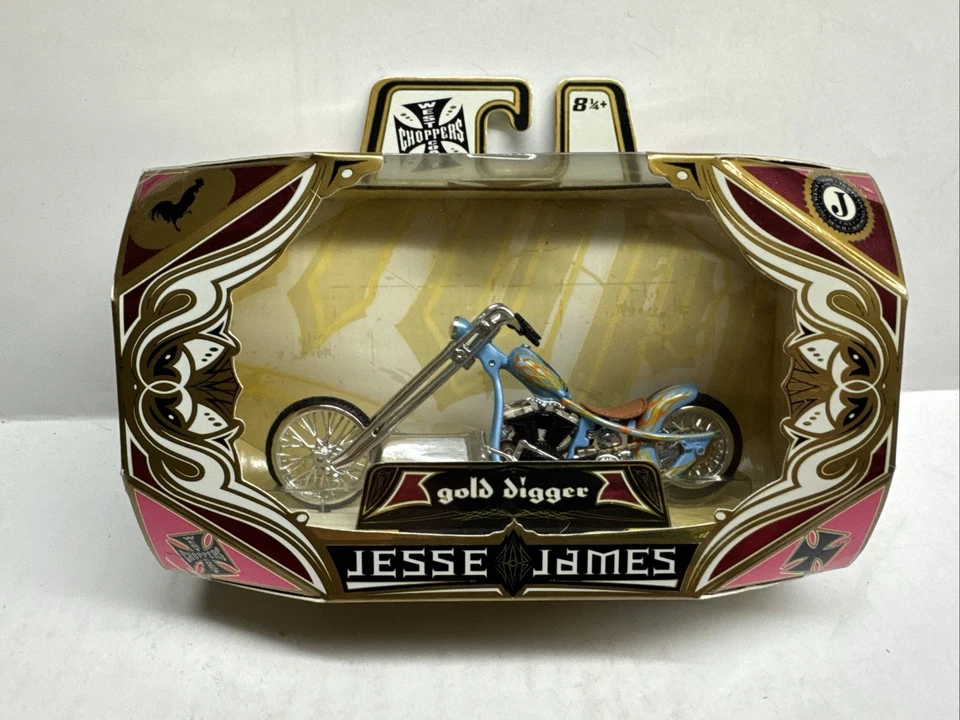 (BT-5) 2006 West Coast Choppers Jesse James Gold Digger Blue  - Image 1 of 3