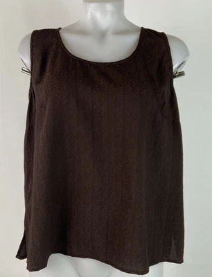 Camiseta sin mangas Citron Santa Monica talla XLarge marrón seda sin mangas texturizada Foto 1 de 4