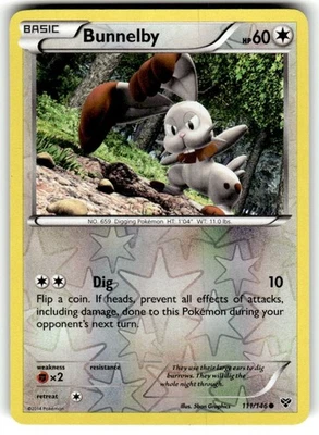 XY Base Set #111/146 Bunnelby Reverse Holo - Image 1 of 2