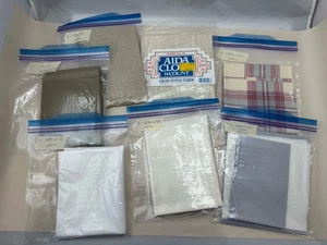 Lot of Cross Stitch Fabric - Various Sizes, Colors - Aida Cloth 14ct New - Picture 1 of 9