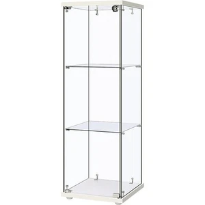 3 Shelf Glass Display Cabinet Glass Curio Cabinet Display Trophy Case Bookshelf - Picture 1 of 6
