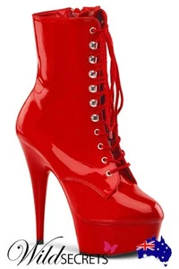 NEW Pleaser Delight 6” Heel Patent Platform Ankle Boot, Womens Sexy Shoe - Picture 1 of 6