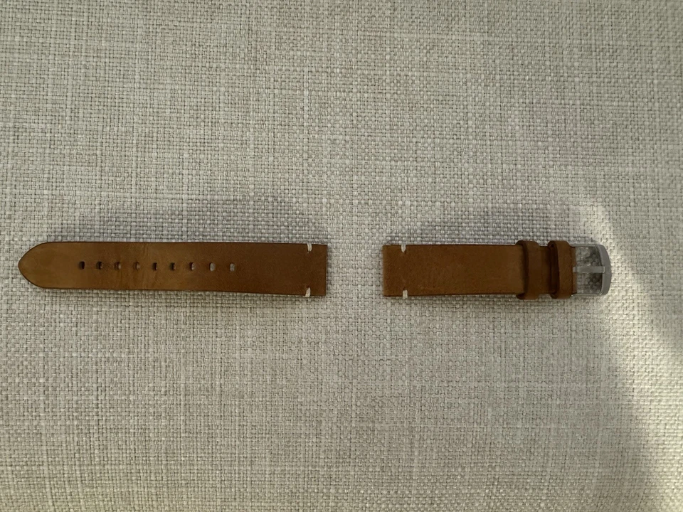 Correa de reloj de cuero marrón tostado al aceite de 20 mm para hombre! Usado una vez! Se adapta a Swatch Omega Foto 1 de 4