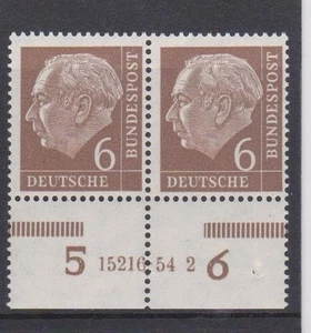 6 Pf Heuss mit HAN 15216.54 2, postfrisch, Mi. 90,- - Bild 1 von 1