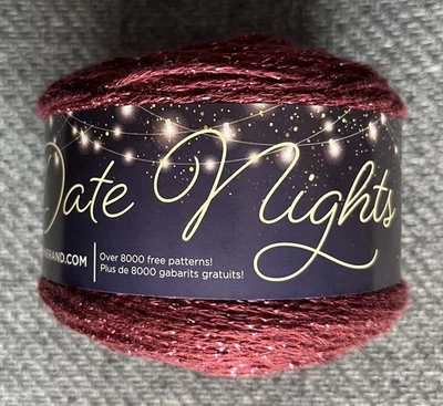 NEW 1 cake Lion Brand Date Night Sparkle Yarn, Star Ruby, Acrylic Worsted - Image 1 of 4