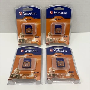 (4) New factory sealed Verbatim 2GB SD Card Compact Flash Drone Photo Camera - Picture 1 of 3