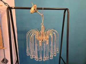 Vintage Murano Mid century Teardrop Chandelier - 1970s handblown waterfall light - Picture 1 of 8