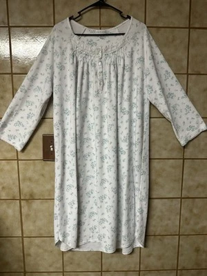 Miss Elaine Boho Retro Country Peasant Nightie Sleepshirt, Blue  Floral Sz XL - Image 1 of 4