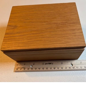 Wooden Storage Box Dovetail Joint Handcrafted Natural Wood Organizer Decorative - Picture 1 of 9