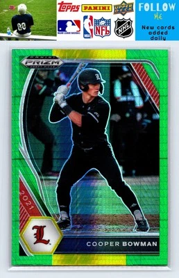 2021 Panini Prizm Draft Picks #PDP122 Cooper Bowman Hyper Green & Yellow Prizm - Image 1 of 2