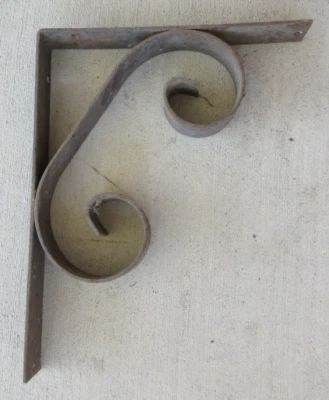 1 Large Antique Bracket Corbel Shelf 12" x 9.5" x 1.25" Wrought Iron - Image 1 of 4