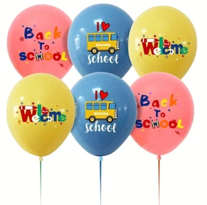 NEW - LOT OF 12 - 12 inch BACK TO SCHOOL BALLOONS Party Supplies Kids Adults - Picture 1 of 3