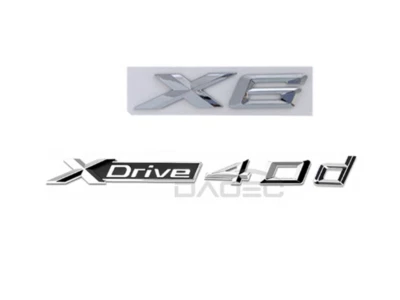Chrome/ABS For bmw X6 Series Emblem X6+XDrive40d Number Letter Rear Trunk Badge - Изображение 1 из 4