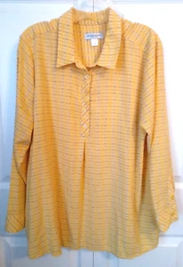 Christopher & Banks, Yellow, size pet.xl long sleeve blouse - Picture 1 of 4