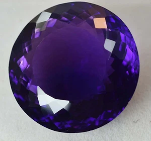 AAA+ Large Purple Amethyst 74.20 Ct. Round Cut Loose Gemstone Gift for Women/Her - Picture 1 of 6