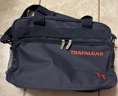 Trafalgar Bag TT Travel Bag CarryOn Tote Navy Blue Messenger Briefcase Clean VTG - Image 1 of 4