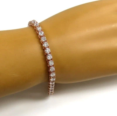 9CT Round Cut Lab-Created Diamond Women's Tennis Bracelet 14K Rose Gold Plated - Image 1 of 4