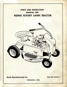 Tractor Operator Maint & Parts Manual Springfield 357-A Riding Rotary Lawn 357 - - Picture 1 of 5